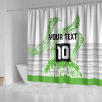 Cook Islands Marathon 2025-Pursuit in Paradise Shower Curtain Green Color