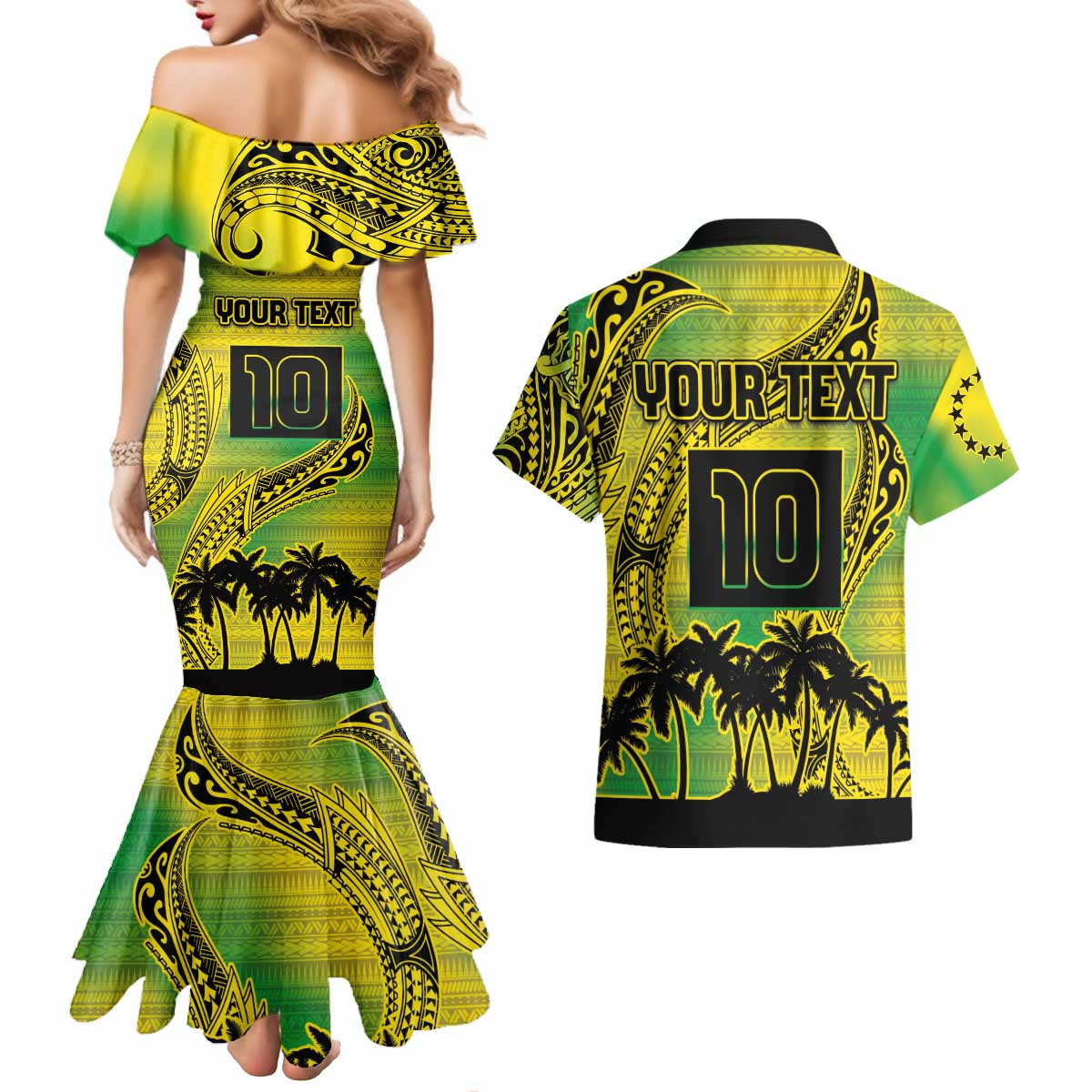 Cook Islands Marathon 2025-Pursuit in Paradise Couples Matching Mermaid Dress and Hawaiian Shirt Special Edition