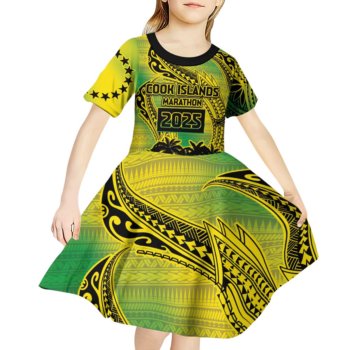 Cook Islands Marathon 2025-Pursuit in Paradise Kid Short Sleeve Dress Special Edition