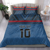 Custom Toa Samoa Rugby Bedding Set Samoan Warrior Ula Fala Tribal Pattern