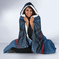 Custom Toa Samoa Rugby Hooded Blanket Samoan Warrior Ula Fala Tribal Pattern