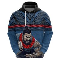 Custom Toa Samoa Rugby Hoodie Samoan Warrior Ula Fala Tribal Pattern LT03