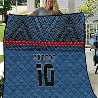Custom Toa Samoa Rugby Quilt Samoan Warrior Ula Fala Tribal Pattern