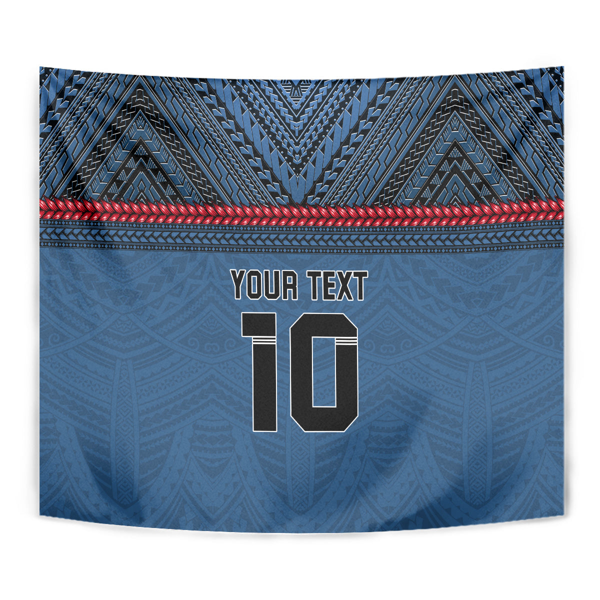Custom Toa Samoa Rugby Tapestry Samoan Warrior Ula Fala Tribal Pattern