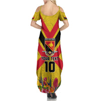 Custom Papua New Guinea Rugby Family Matching Summer Maxi Dress and Hawaiian Shirt Bird of Paradise and Hibiscus Polynesian Pattern Yellow Color LT03