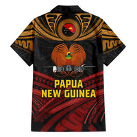 Papua New Guinea Bird-of-Paradise Family Matching Off The Shoulder Long Sleeve Dress and Hawaiian Shirt Coat of Arms and Tribal Patterns LT03 - Polynesian Pride