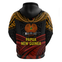 Papua New Guinea Bird-of-Paradise Zip Hoodie Coat of Arms and Tribal Patterns LT03 - Polynesian Pride