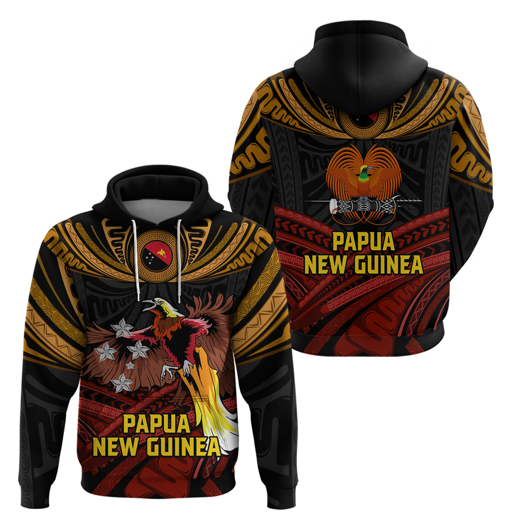 Papua New Guinea Bird-of-Paradise Zip Hoodie Coat of Arms and Tribal Patterns LT03 - Polynesian Pride