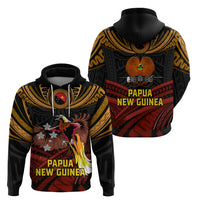 Papua New Guinea Bird-of-Paradise Zip Hoodie Coat of Arms and Tribal Patterns LT03 - Polynesian Pride