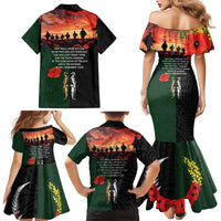 New Zealand and Australia ANZAC Day Family Matching Mermaid Dress and Hawaiian Shirt Lest We Forget Indigenous and Maori Pattern