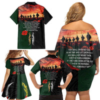 New Zealand and Australia ANZAC Day Family Matching Off Shoulder Short Dress and Hawaiian Shirt Lest We Forget Indigenous and Maori Pattern