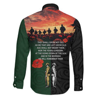 New Zealand and Australia ANZAC Day Family Matching Short Sleeve Bodycon Dress and Hawaiian Shirt Lest We Forget Indigenous and Maori Pattern