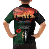 New Zealand and Australia ANZAC Day Family Matching Tank Maxi Dress and Hawaiian Shirt Lest We Forget Indigenous and Maori Pattern