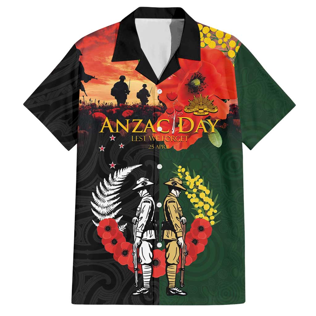 New Zealand and Australia ANZAC Day Hawaiian Shirt Lest We Forget Indigenous and Maori Pattern LT03 Multicolor - Polynesian Pride