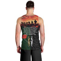 New Zealand and Australia ANZAC Day Men Tank Top Lest We Forget Indigenous and Maori Pattern