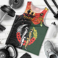 New Zealand and Australia ANZAC Day Men Tank Top Lest We Forget Indigenous and Maori Pattern