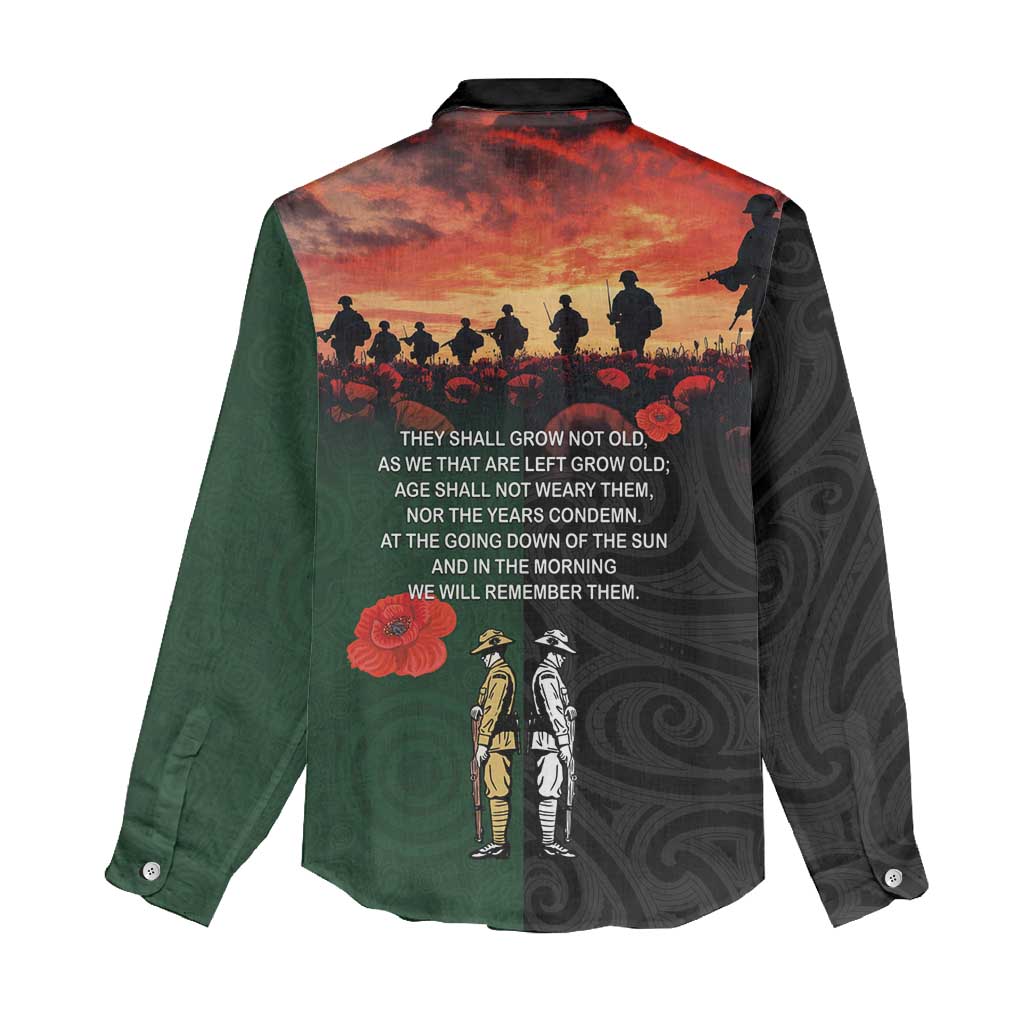 New Zealand and Australia ANZAC Day Women Casual Shirt Lest We Forget Indigenous and Maori Pattern LT03 - Polynesian Pride