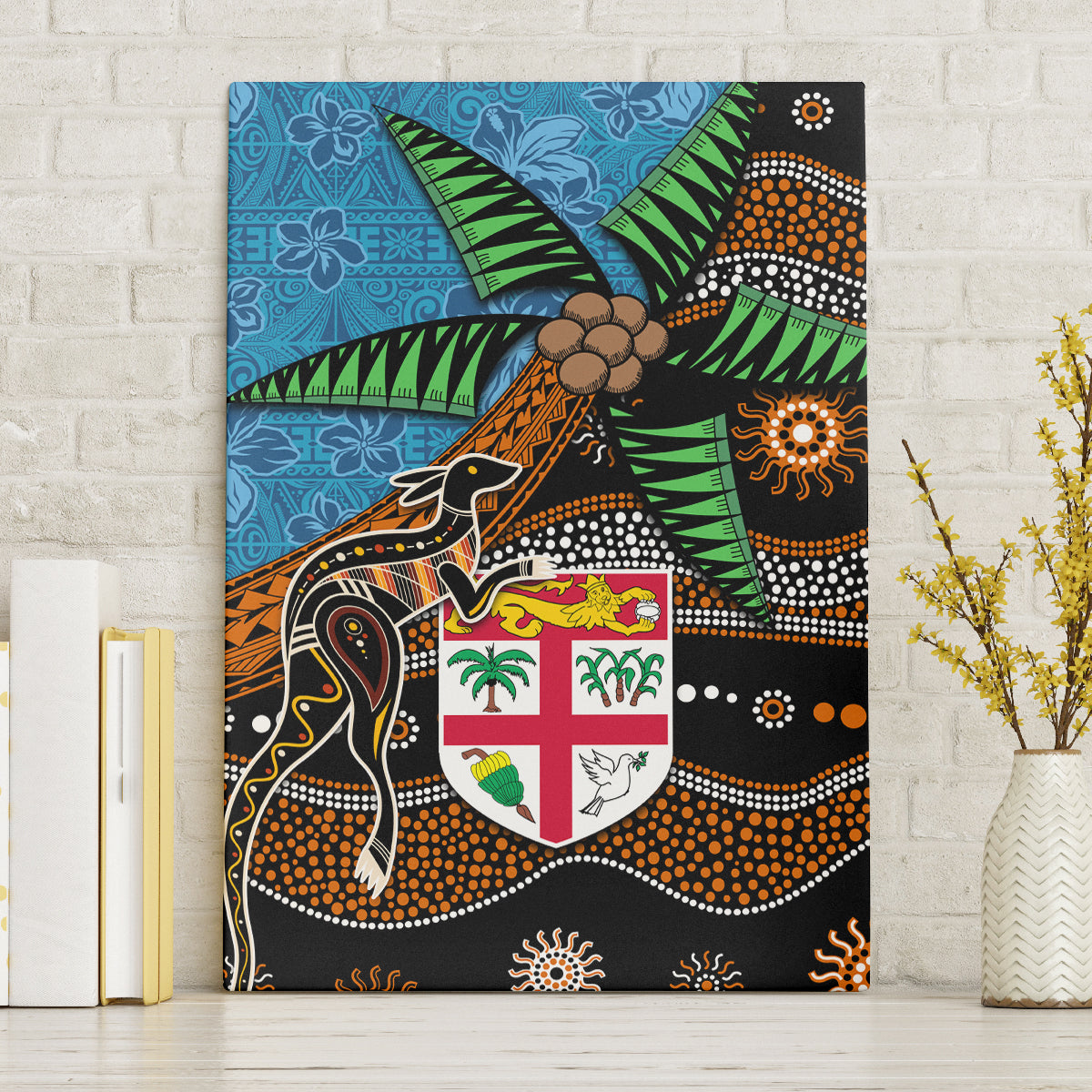 Fiji and Australia Canvas Wall Art Fijian and Aboriginal mix Culture