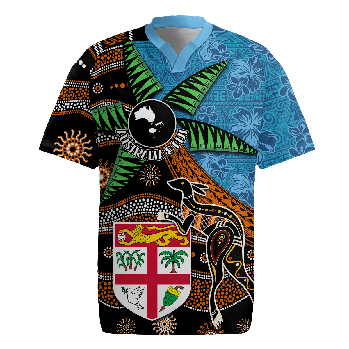 Fiji and Australia Rugby Jersey Fijian and Aboriginal mix Culture