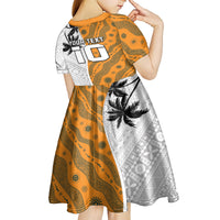 Custom Fiji and Australia Rugby Kid Short Sleeve Dress Tapa Mix Aboriginal Pattern Half Style