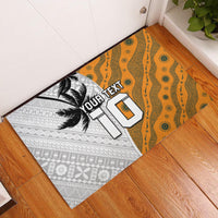 Custom Fiji and Australia Rugby Rubber Doormat Tapa Mix Aboriginal Pattern Half Style