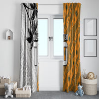 Custom Fiji and Australia Rugby Window Curtain Tapa Mix Aboriginal Pattern Half Style