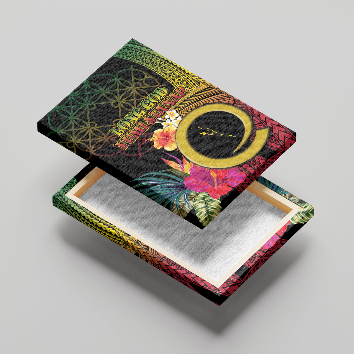 Vanuatu Independence Day Canvas Wall Art Sand Drawing Melanesian Vibes