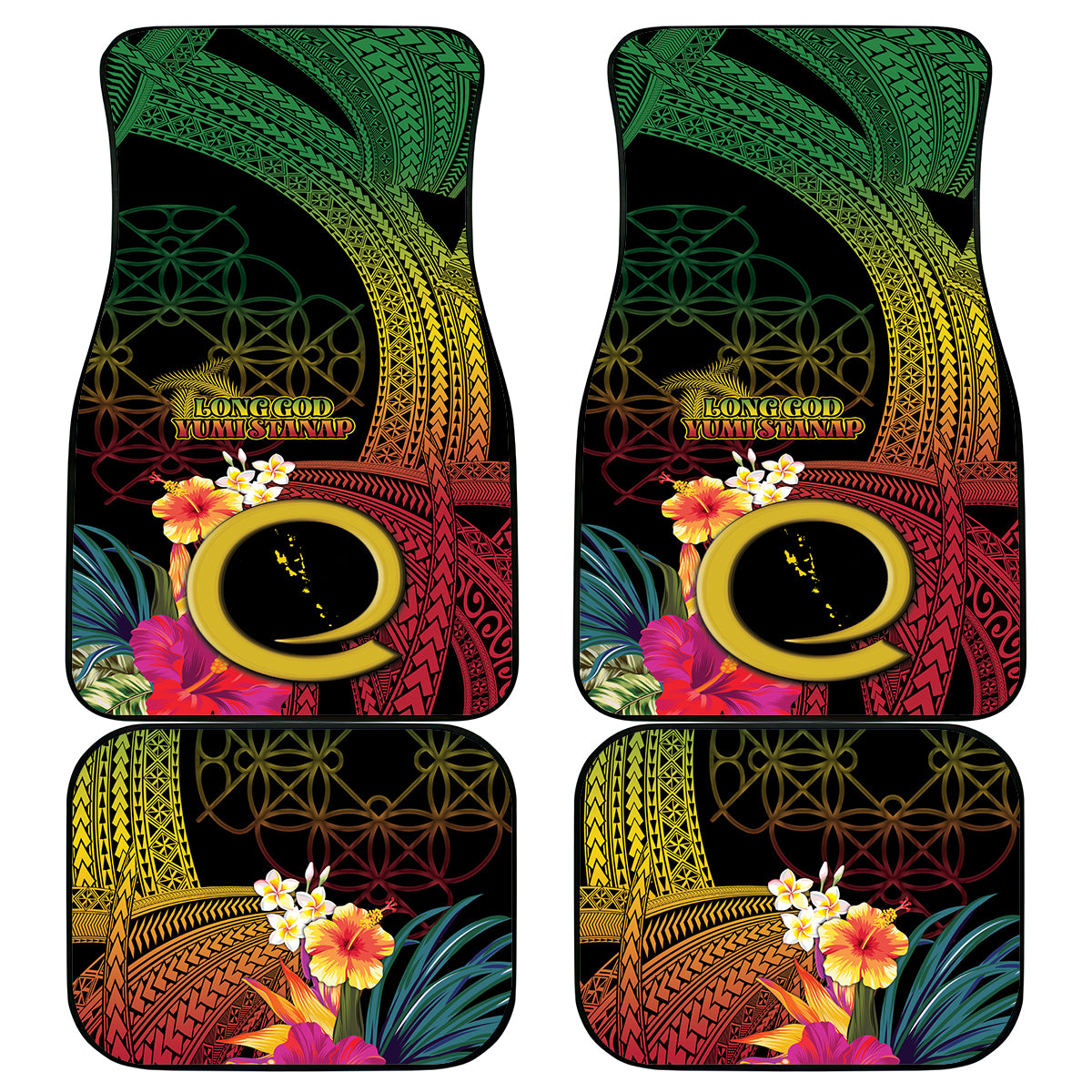 Vanuatu Independence Day Car Mats Sand Drawing Melanesian Vibes