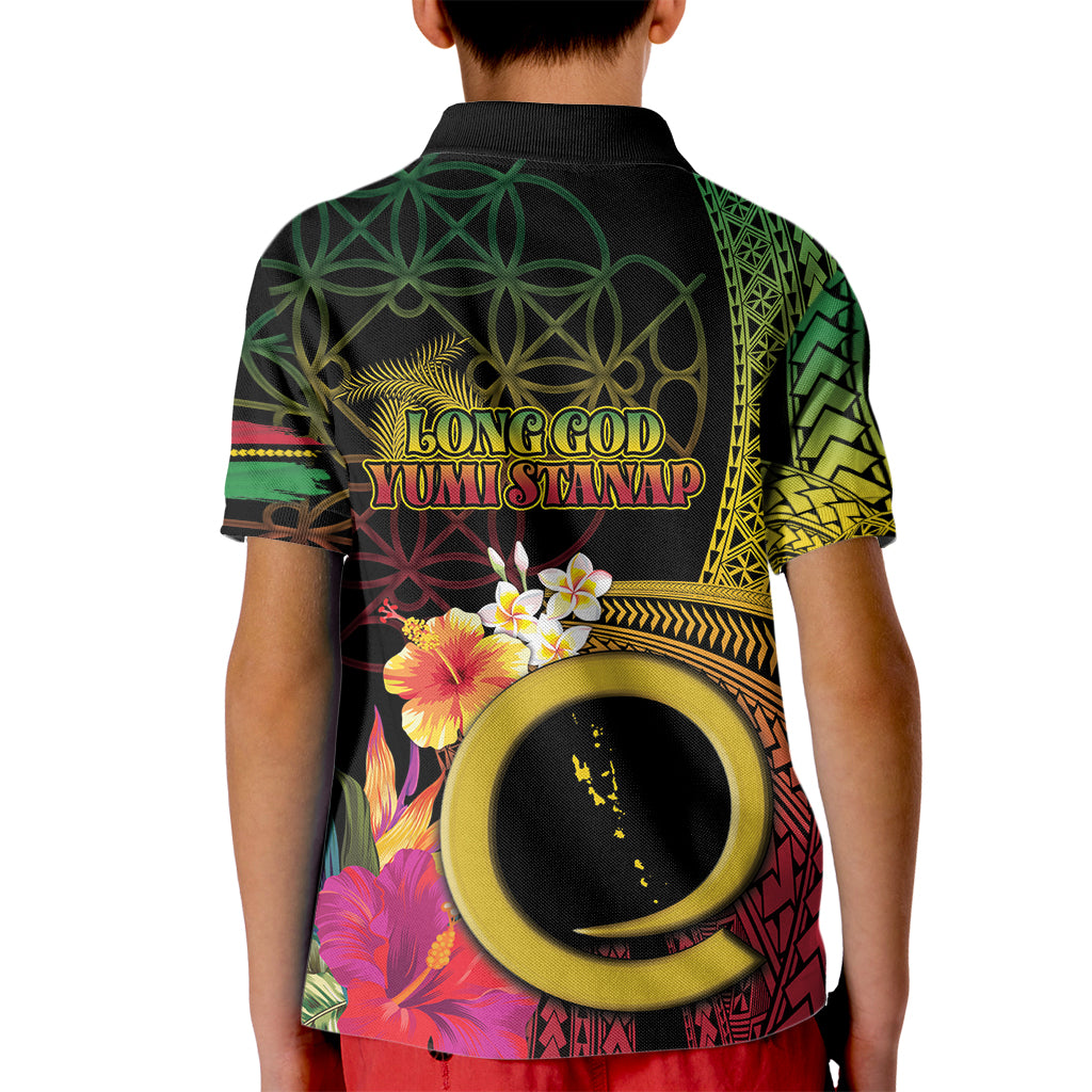 Vanuatu Independence Day Kid Polo Shirt Sand Drawing Melanesian Vibes