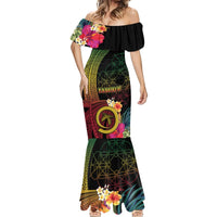 Vanuatu Independence Day Mermaid Dress Sand Drawing Melanesian Vibes LT03 - Polynesian Pride