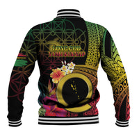 Vanuatu Selebretem 44th Indipendens Dei Baseball Jacket Sand Drawing Melanesian Vibes