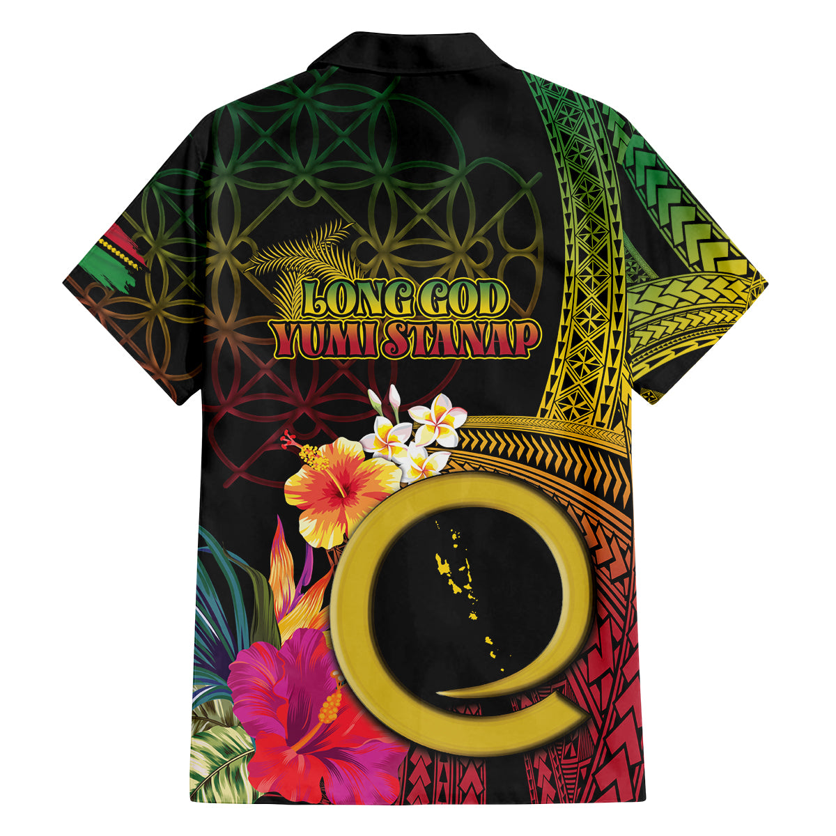 Vanuatu Selebretem 44th Indipendens Dei Family Matching Tank Maxi Dress and Hawaiian Shirt Sand Drawing Melanesian Vibes