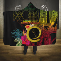 Vanuatu Selebretem 44th Indipendens Dei Hooded Blanket Sand Drawing Melanesian Vibes LT03 One Size Black - Polynesian Pride