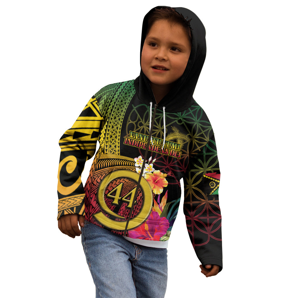 Vanuatu Selebretem 44th Indipendens Dei Kid Hoodie Sand Drawing Melanesian Vibes