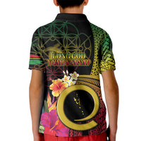 Vanuatu Selebretem 44th Indipendens Dei Kid Polo Shirt Sand Drawing Melanesian Vibes