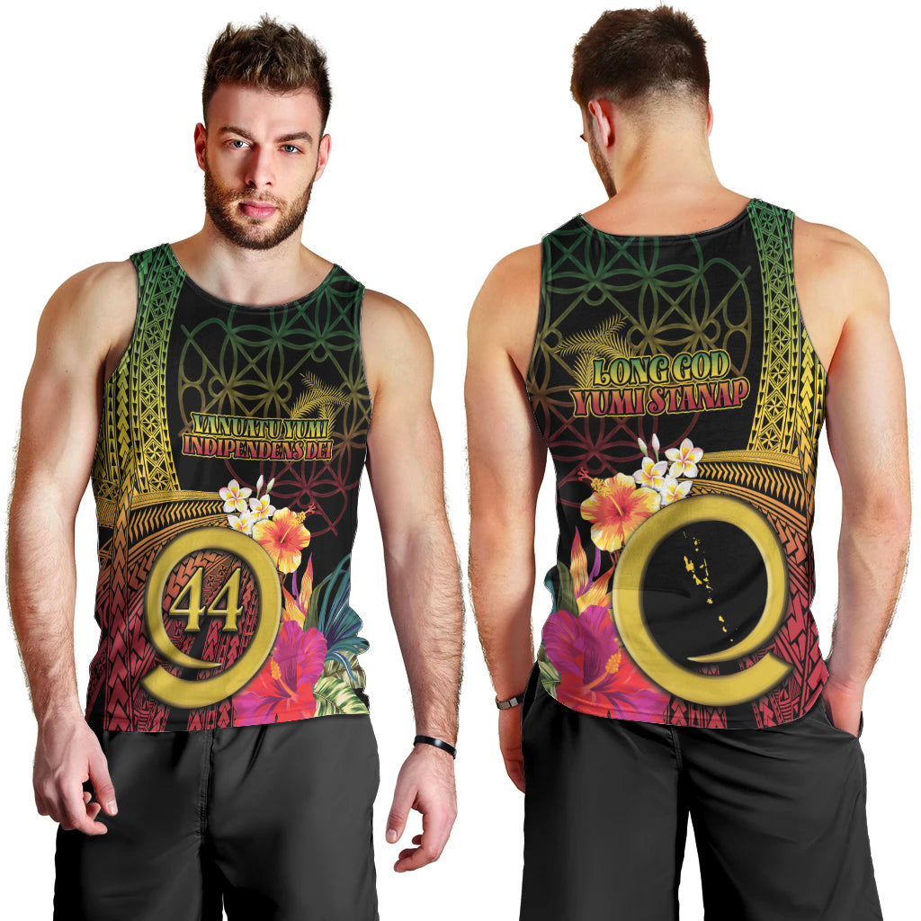 Vanuatu Selebretem 44th Indipendens Dei Men Tank Top Sand Drawing Melanesian Vibes