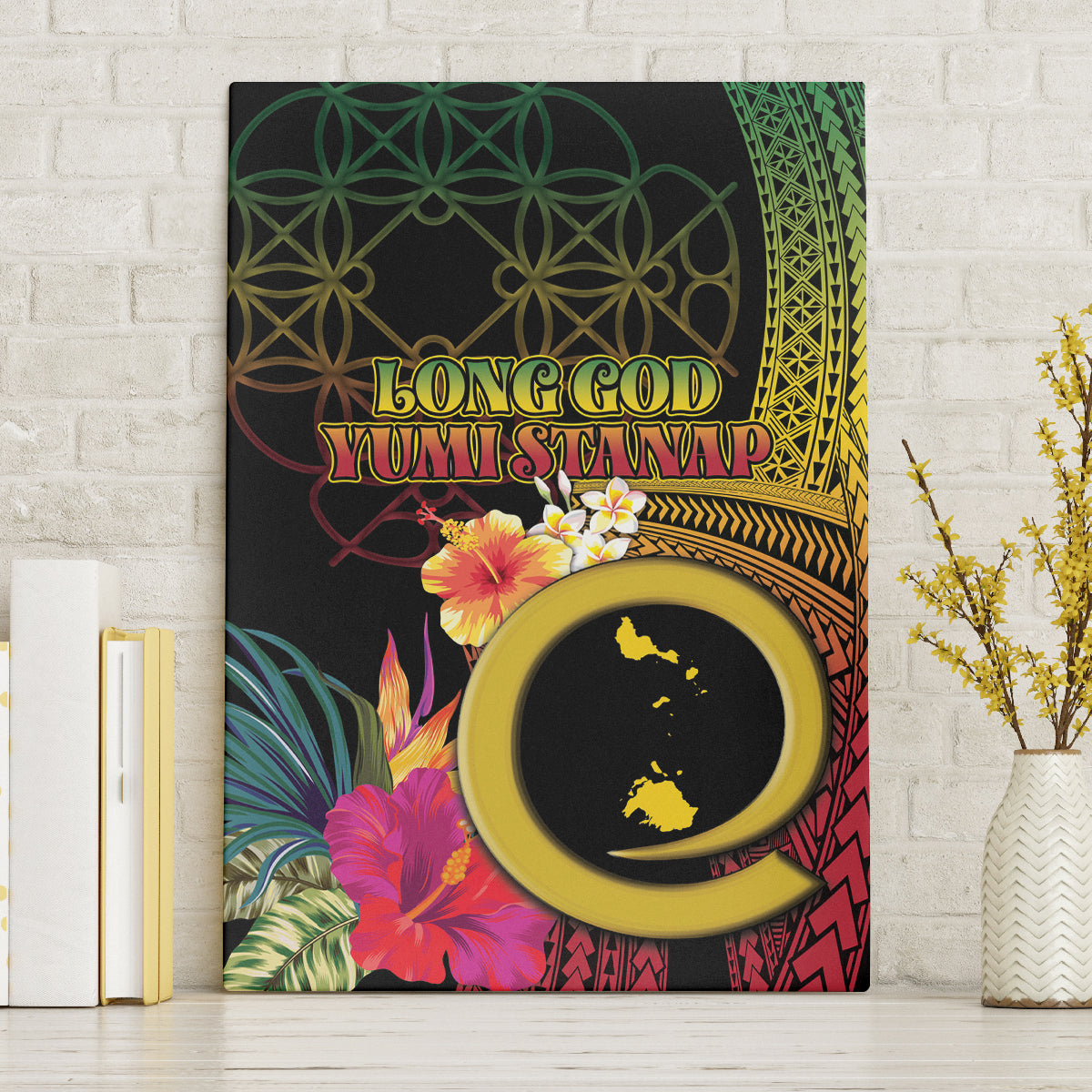 Vanuatu Shefa Day Canvas Wall Art Sand Drawing Melanesian