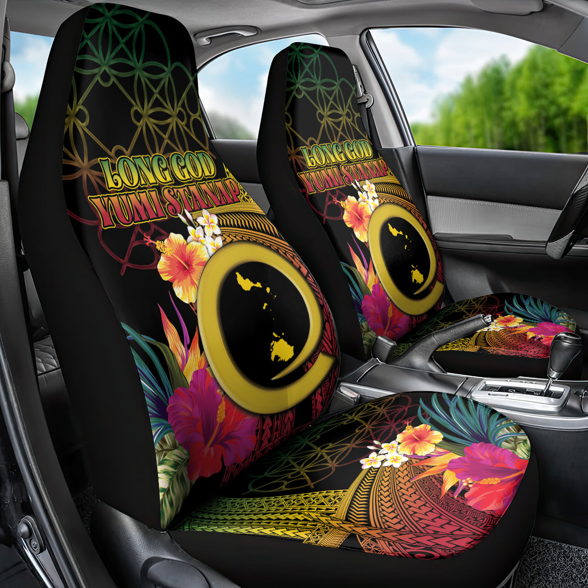 Vanuatu Shefa Day Car Seat Cover Sand Drawing Melanesian