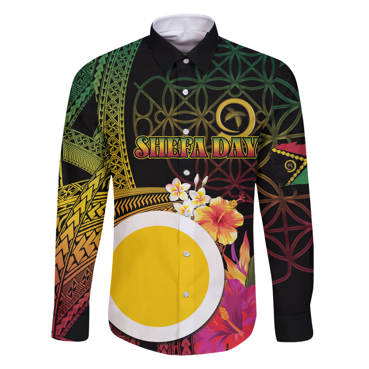 Vanuatu Shefa Day Family Matching Mermaid Dress and Hawaiian Shirt Sand Drawing Melanesian