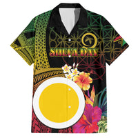 Vanuatu Shefa Day Family Matching Tank Maxi Dress and Hawaiian Shirt Sand Drawing Melanesian