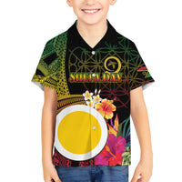 Vanuatu Shefa Day Kid Hawaiian Shirt Sand Drawing Melanesian