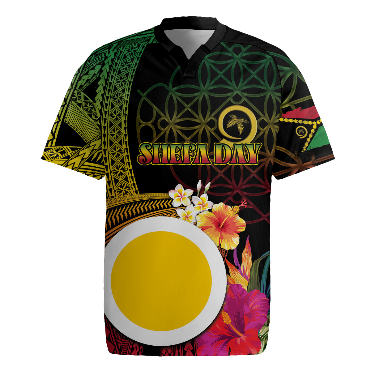 Vanuatu Shefa Day Rugby Jersey Sand Drawing Melanesian