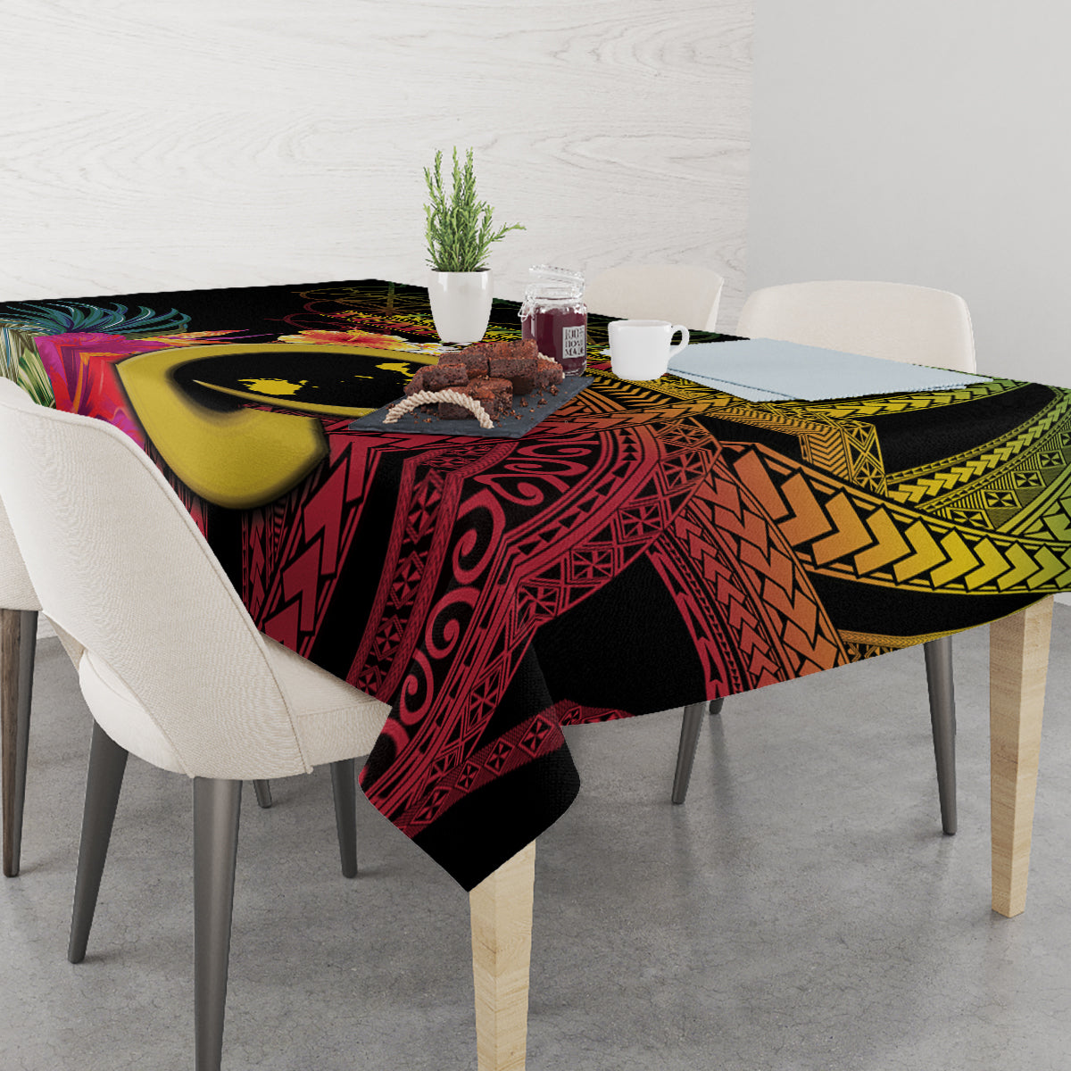 Vanuatu Shefa Day Tablecloth Sand Drawing Melanesian