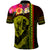 Hawaiian Reggae Music Polo Shirt Jamaica Singer Tribal Polynesian and Hibiscus