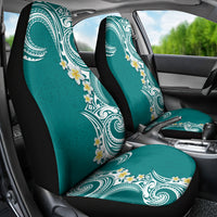 Aloha Polynesian Plumeria Flower Car Seat Cover Teal Color