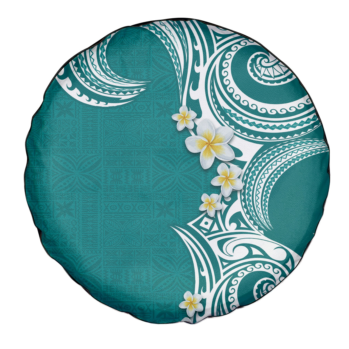 Aloha Polynesian Plumeria Flower Spare Tire Cover Teal Color LT03 - Polynesian Pride