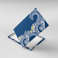 Aloha Polynesian Plumeria Flower Canvas Wall Art Blue Color