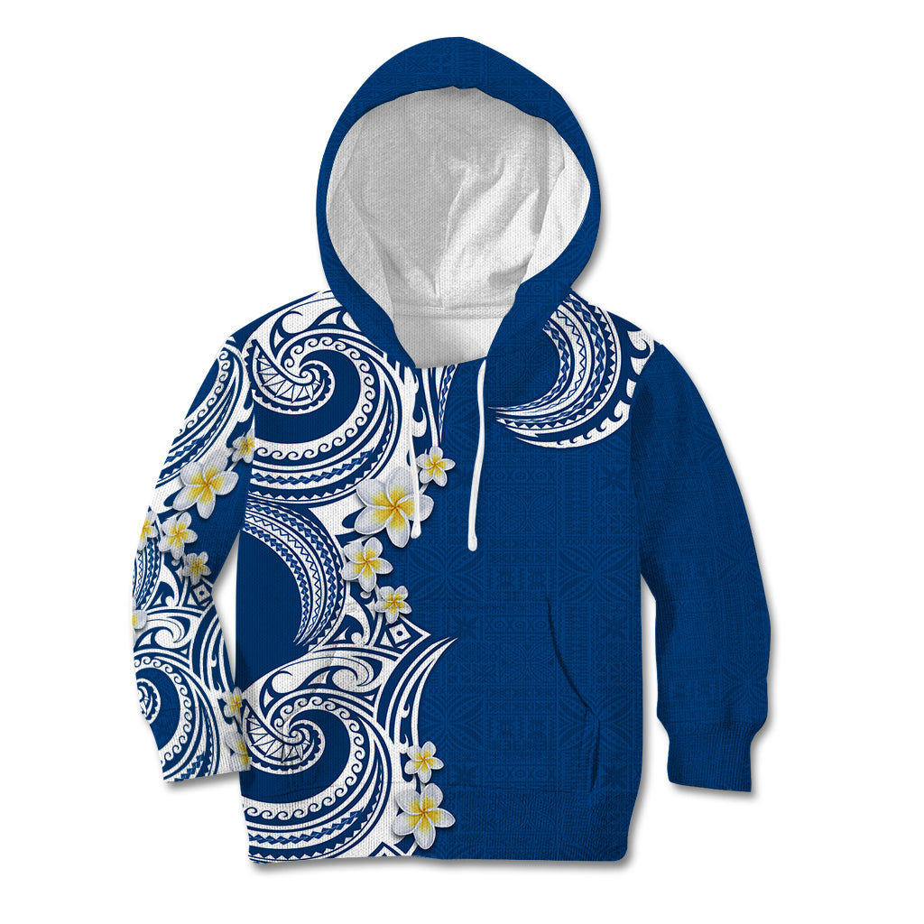 Aloha Polynesian Plumeria Flower Kid Hoodie Blue Color LT03 Hoodie Blue - Polynesian Pride