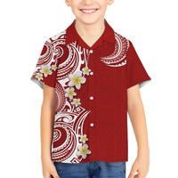 Aloha Polynesian Plumeria Flower Kid Hawaiian Shirt Red Color LT03 Kid Red - Polynesian Pride
