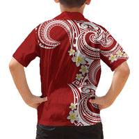 Aloha Polynesian Plumeria Flower Kid Hawaiian Shirt Red Color LT03 - Polynesian Pride